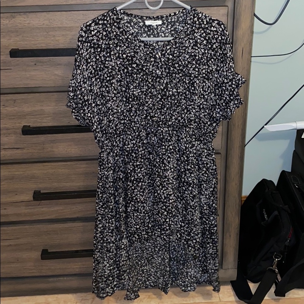 Black Floral high low Maurice’s skater dress